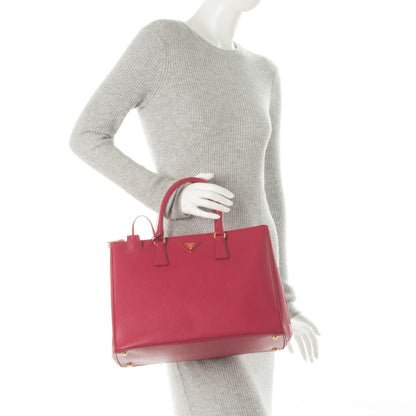 Prada Saffiano Large Galleria Double Zip Tote Peonia 2 of 7