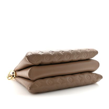 Louis Vuitton Lambskin Embossed Monogram Coussin MM  Taupe 4 of 9