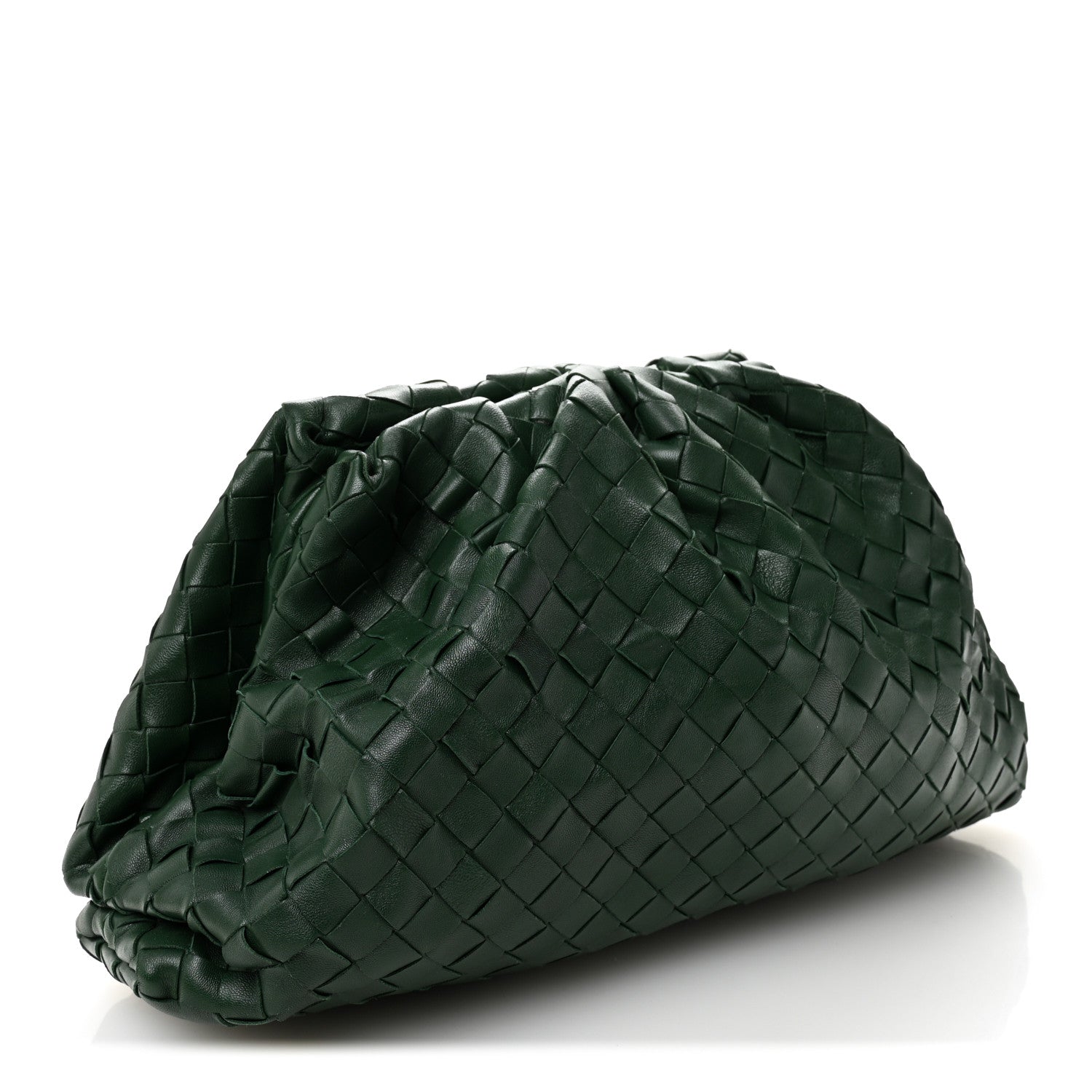 Bottega Veneta Nappa Maxi Intrecciato The Pouch Oversized Clutch Raintree 3 of 7