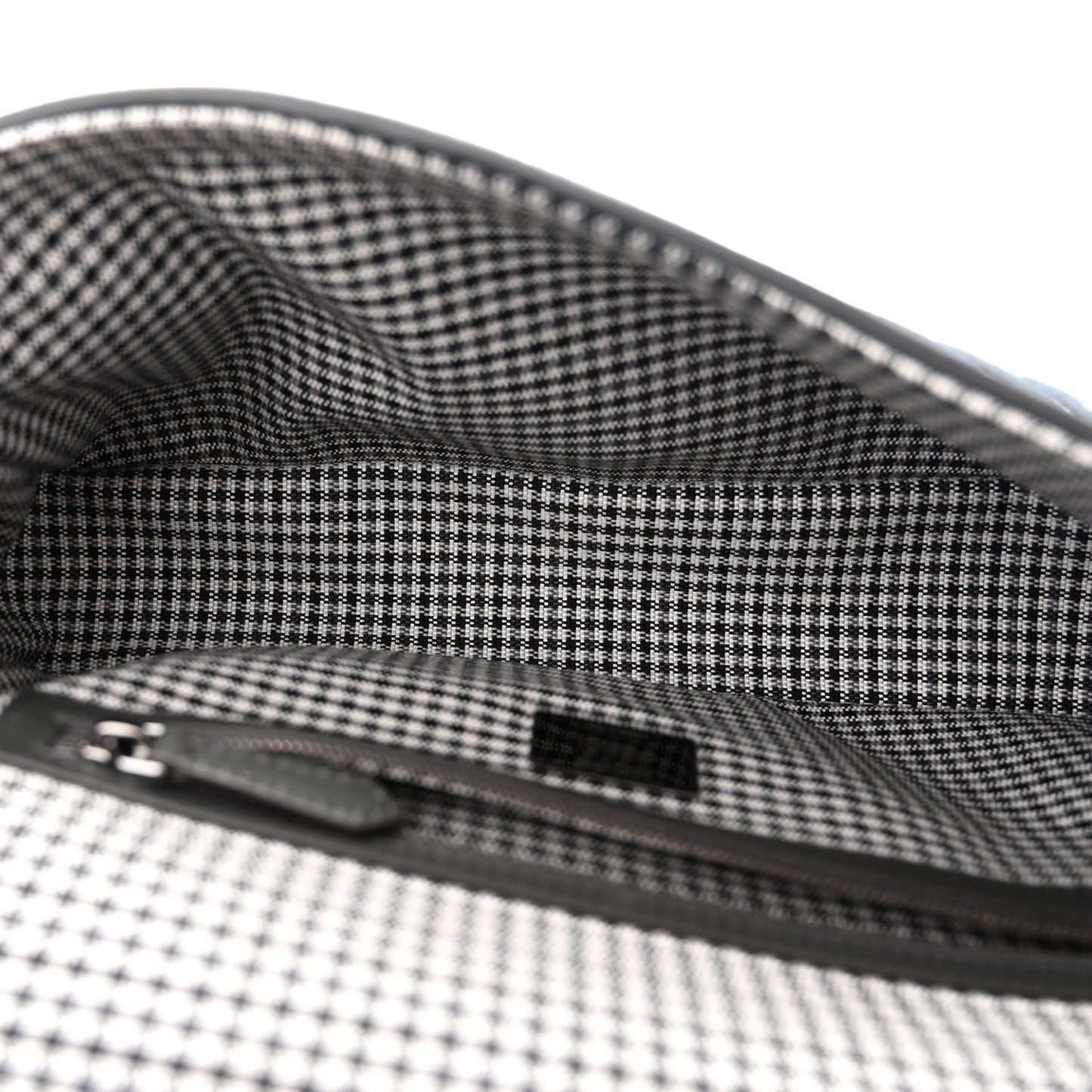 Wool Vitello King Houndstooth FF Embroidered Baguette Grigio Anthracite