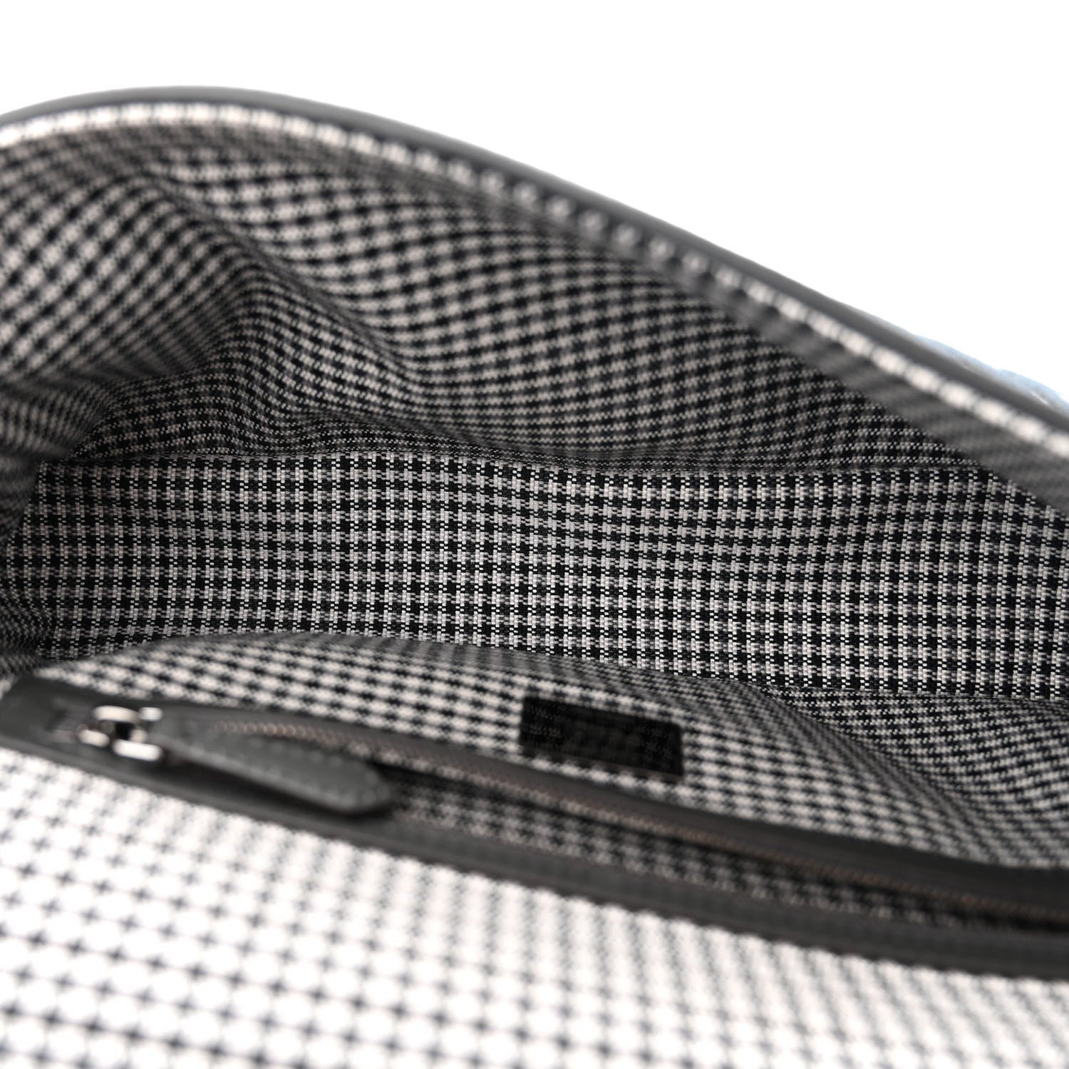 Fendi Wool Vitello King Houndstooth FF Embroidered Baguette Grigio Anthracite 5 of 13