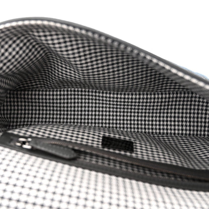 Fendi Wool Vitello King Houndstooth FF Embroidered Baguette Grigio Anthracite 5 of 13