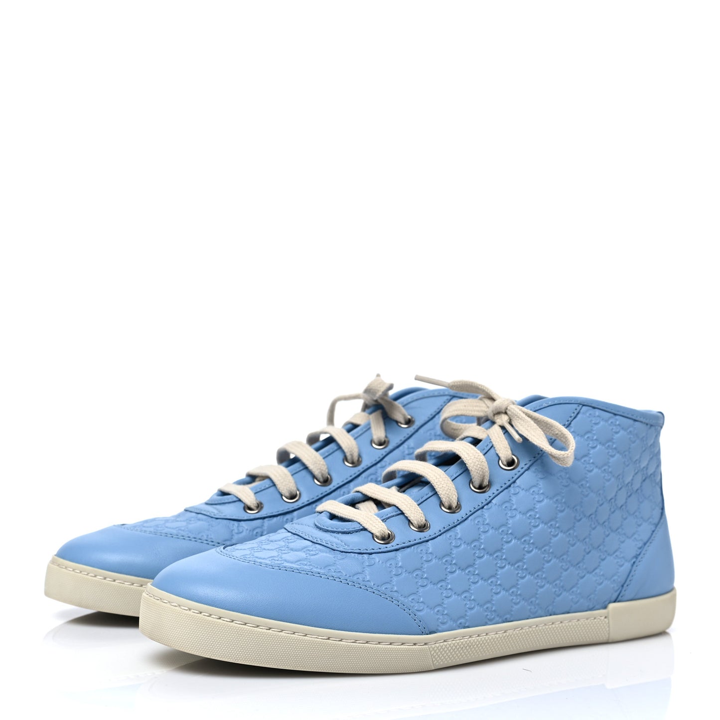 Microguccissima Womens High Top Sneakers 39 Mineral Blue