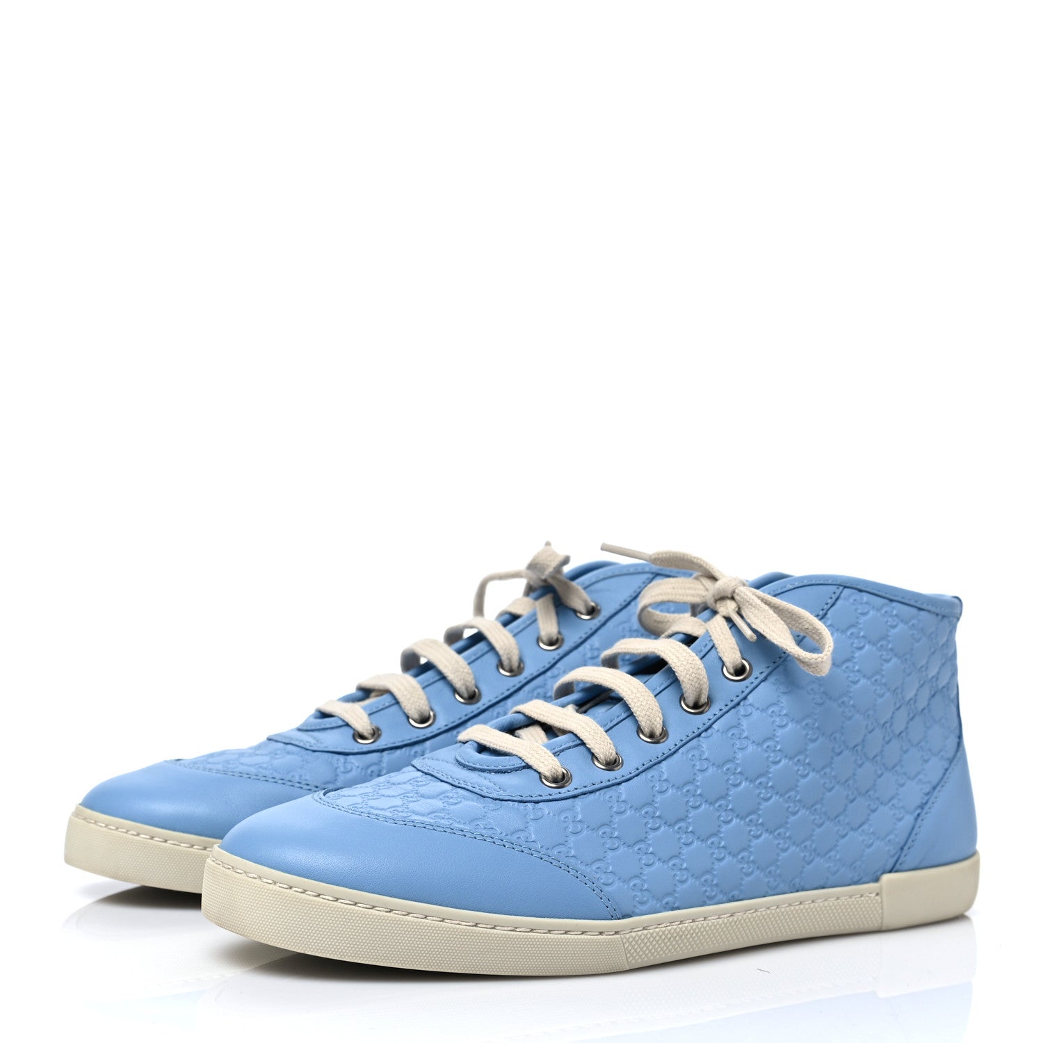 Gucci Microguccissima Womens High Top Sneakers 39 Mineral Blue 3 of 8