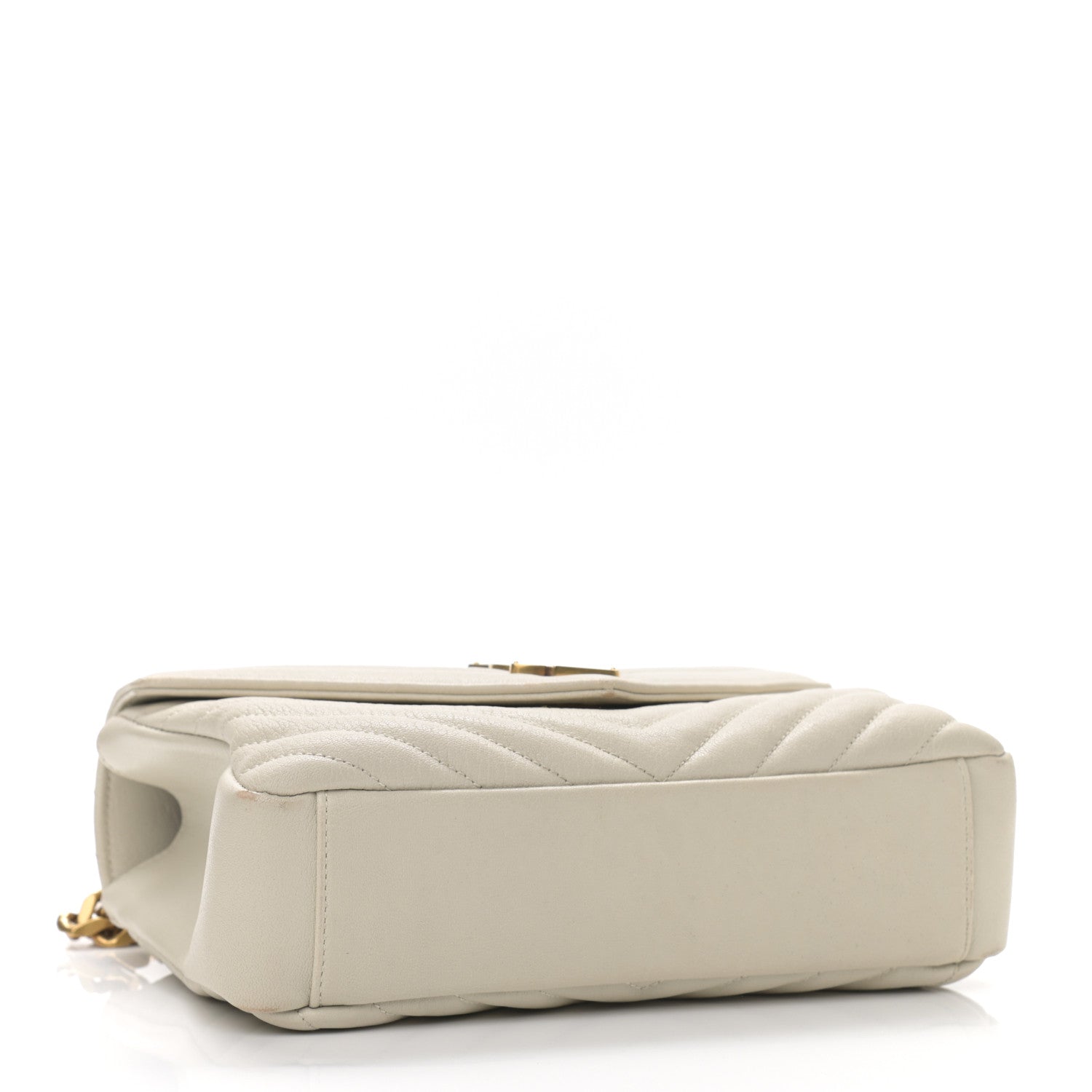 Saint Laurent Sheepskin Matelasse Chevron Monogram Medium College Bag Crema Soft 4 of 11