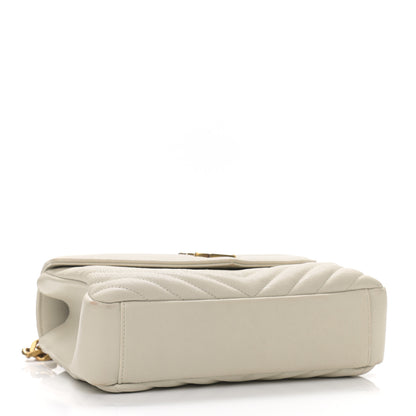 Saint Laurent Sheepskin Matelasse Chevron Monogram Medium College Bag Crema Soft 4 of 11
