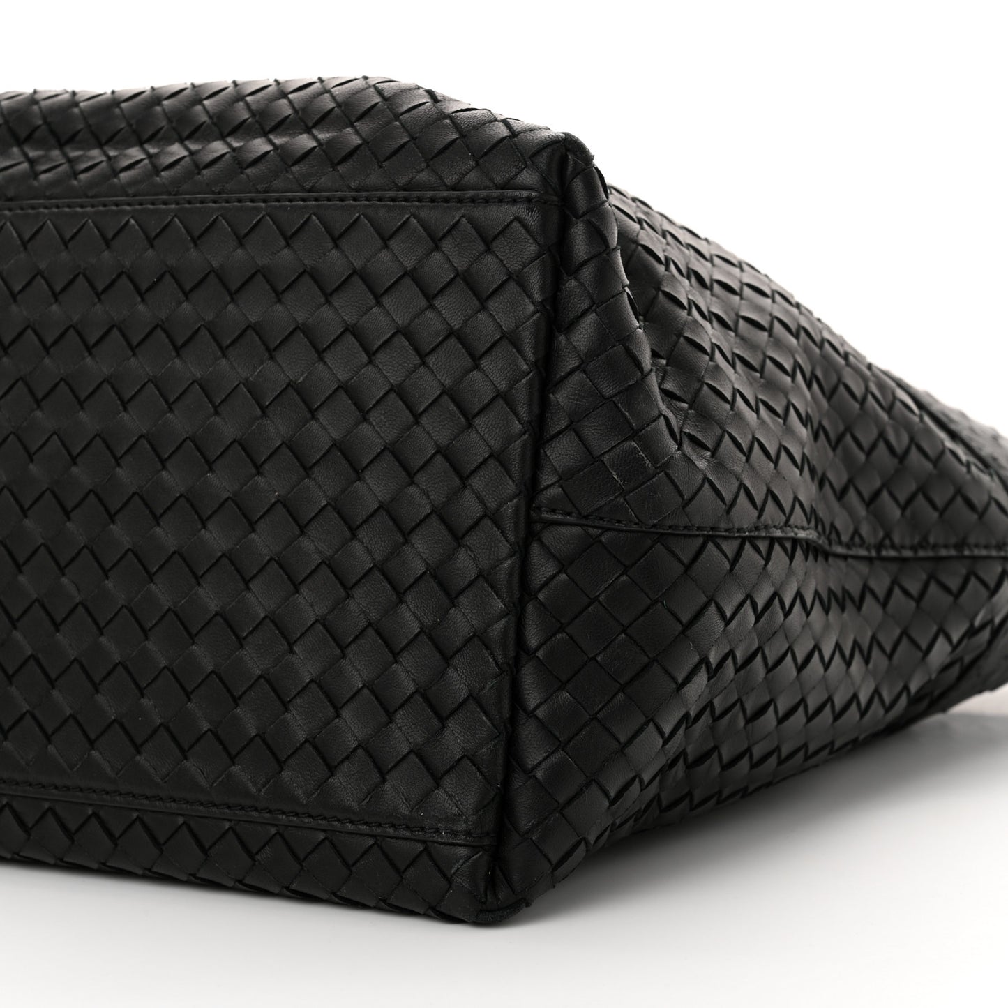 Ostrich Nappa Intrecciato Tote Black