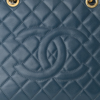 Chanel Caviar Quilted Grand Shopping Tote GST Dark Navy Blue 8 of 12