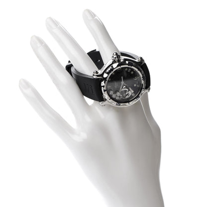 Chopard Stainless Steel Rubber 5 Diamond 38mm Happy Sport Dolphin Quartz Watch Black 2 of 9