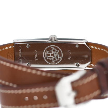 Hermes Stainless Steel Barenia 15mm Kelly II Double Tour Quartz Watch Fauve 4 of 5