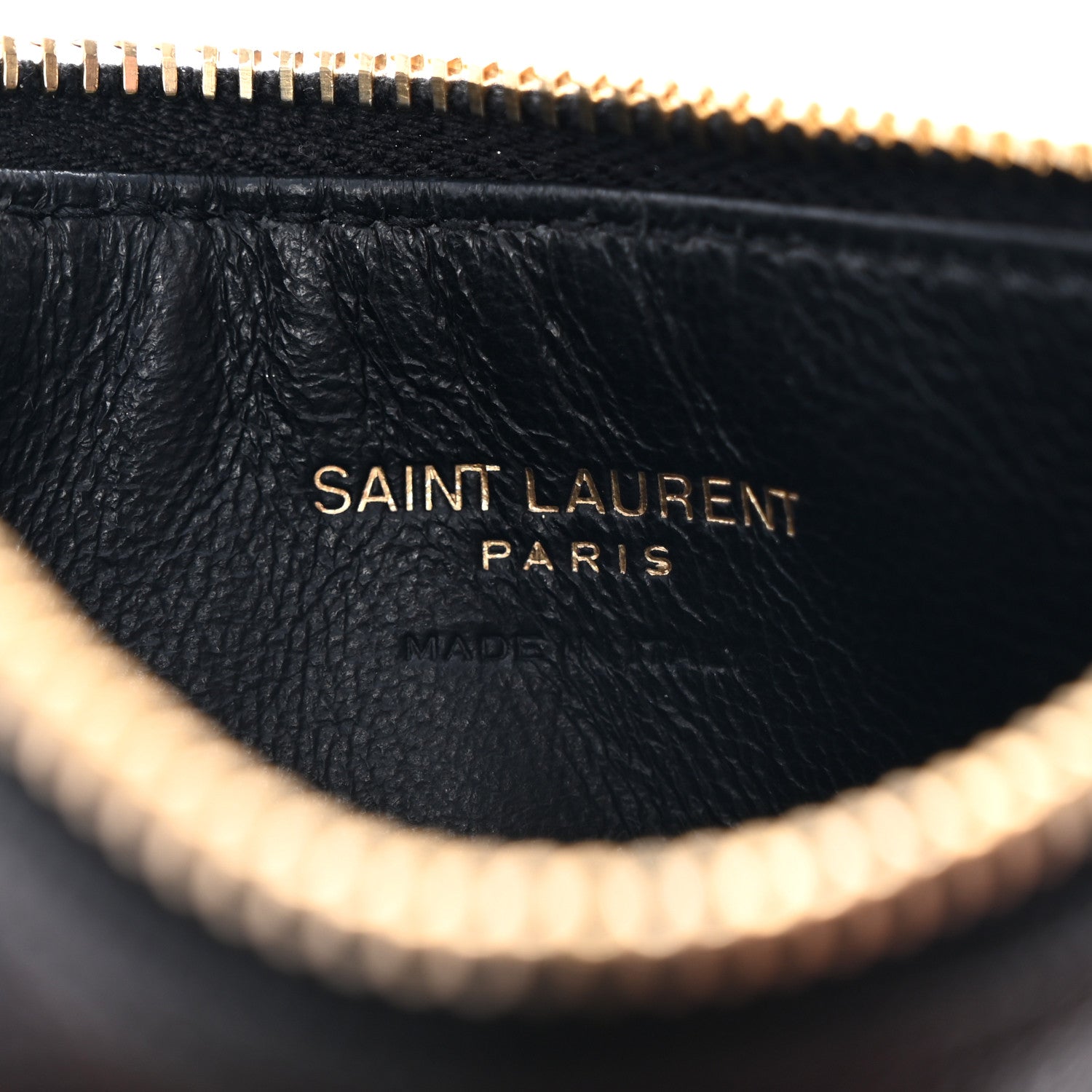 Saint Laurent Monogram Grain de Poudre 5 Fragments Zip Pouch Card Holder Black 6 of 8