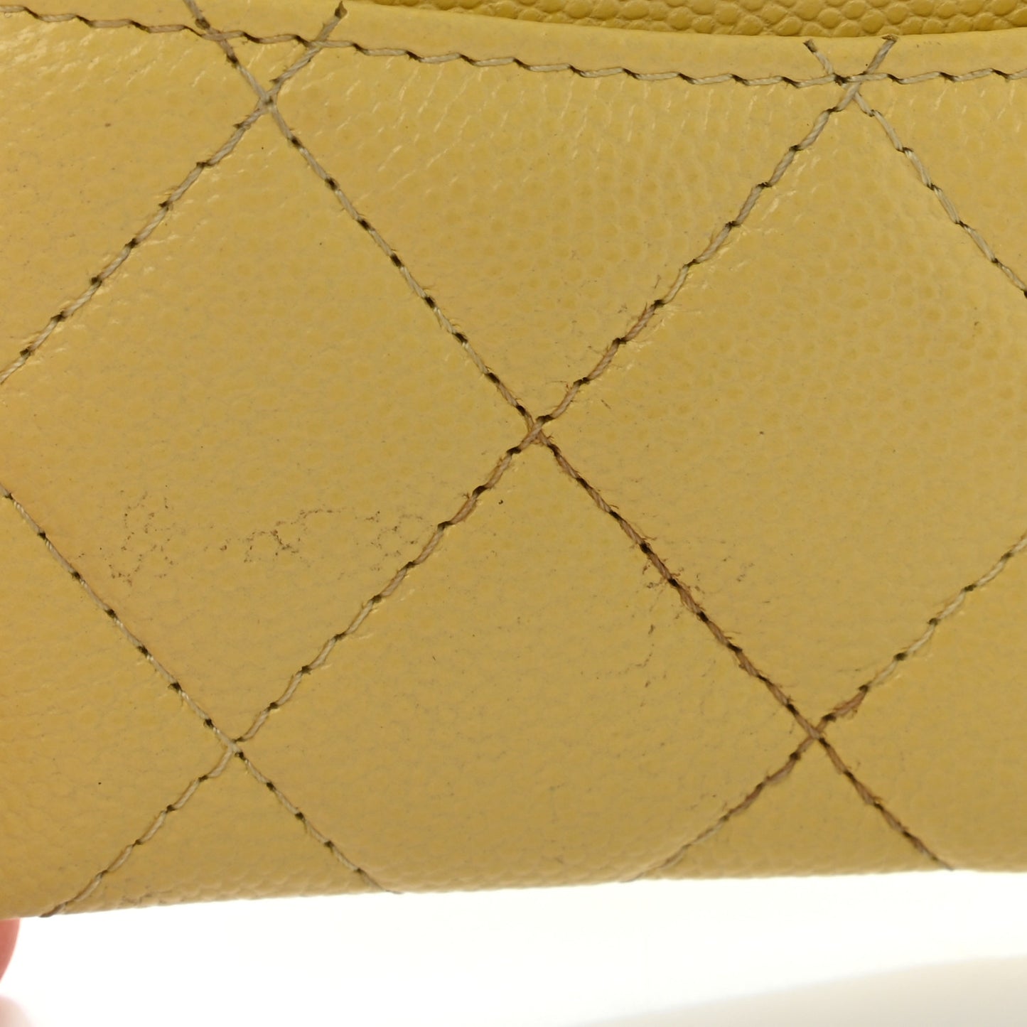 Caviar Quilted Card Holder Yellow