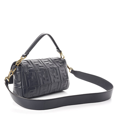 Fendi Nappa FF 1974 Embossed Baguette Midnight 3 of 11