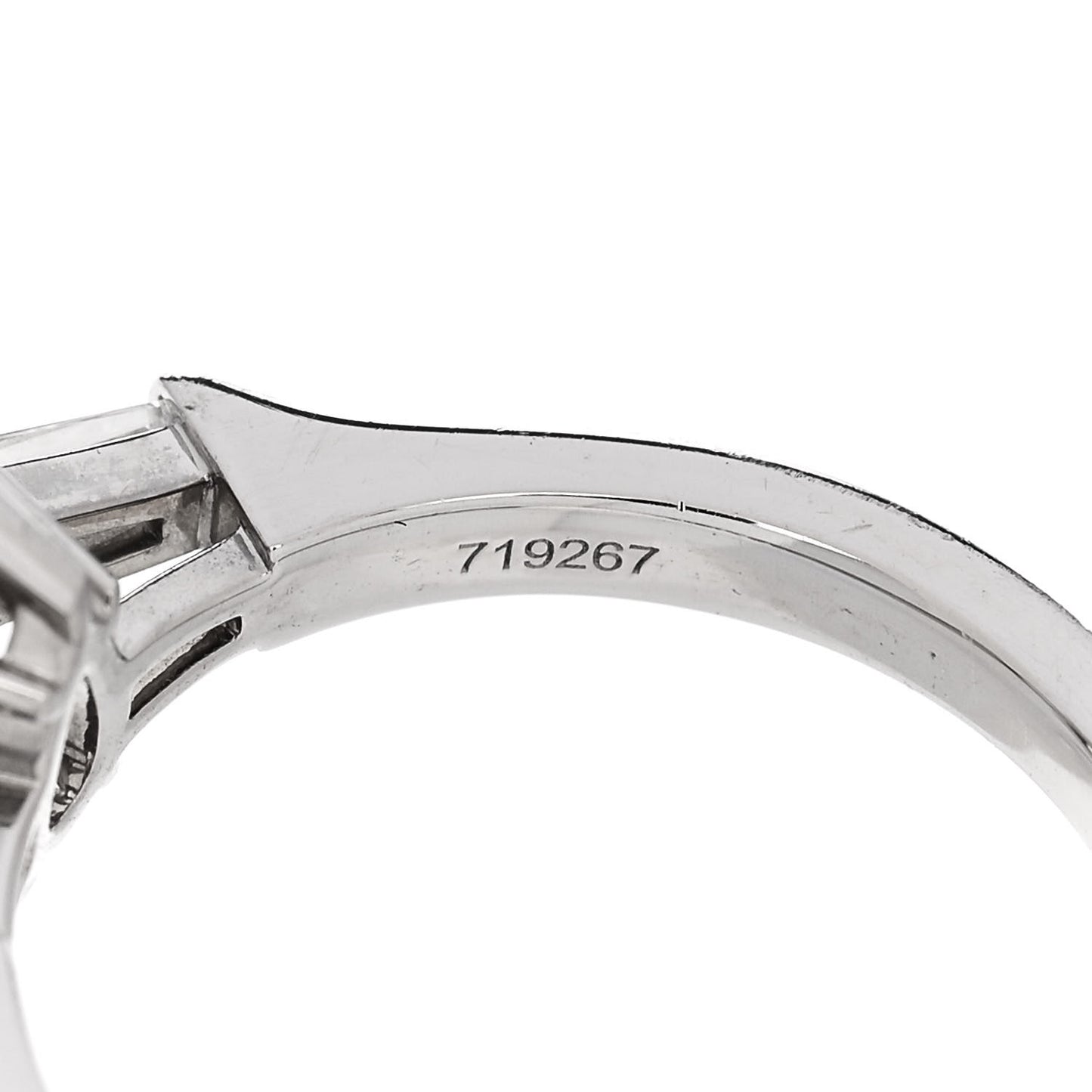 Platinum Diamond 1.01ct Pear Cut Tapered Baguette Classic Engagement Ring 49 5