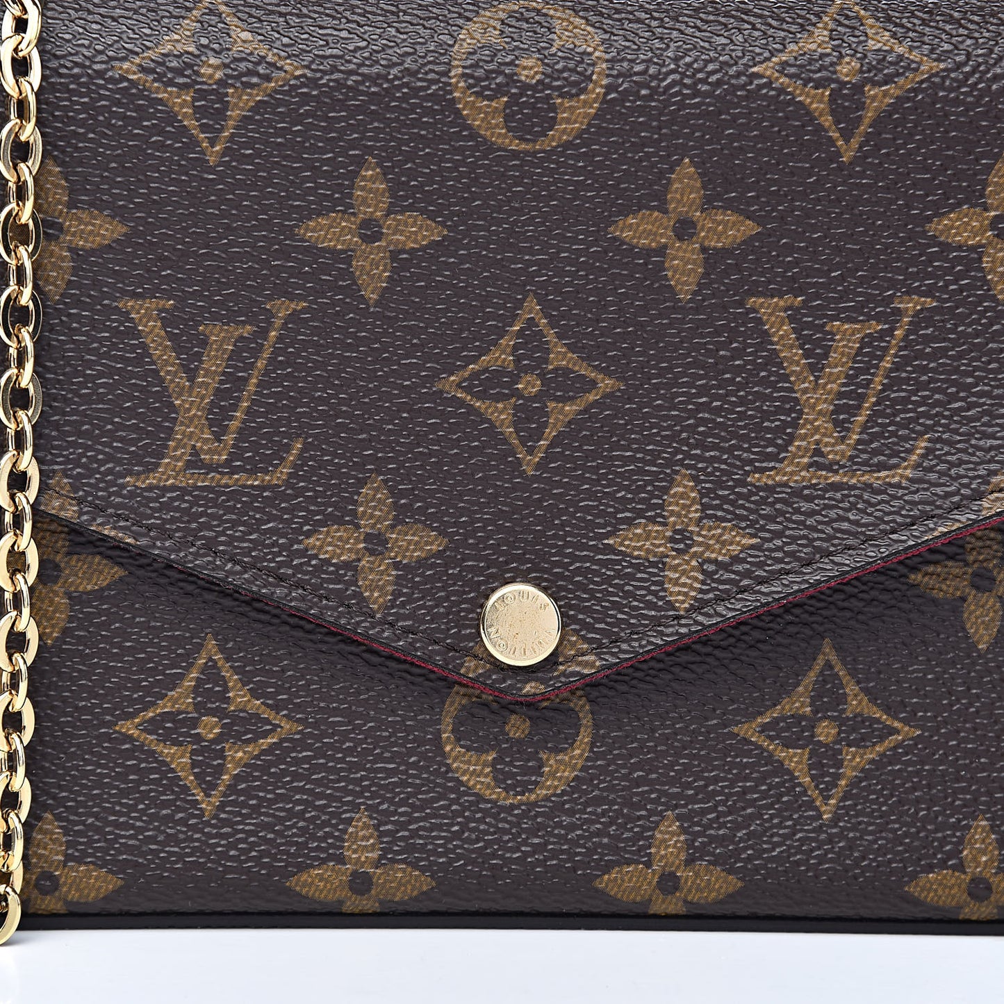 Monogram Pochette Felicie Chain Wallet Fuchsia