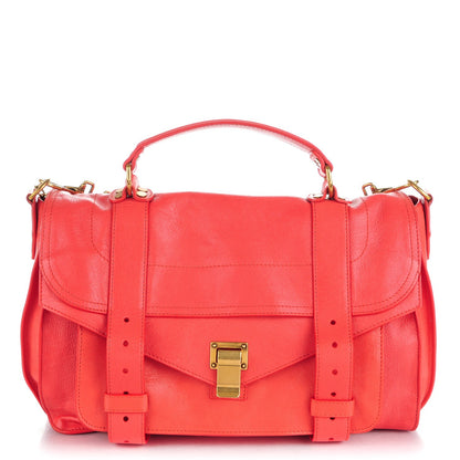 Proenza Schouler Lambskin Medium PS1 Satchel Deep Coral 1 of 9