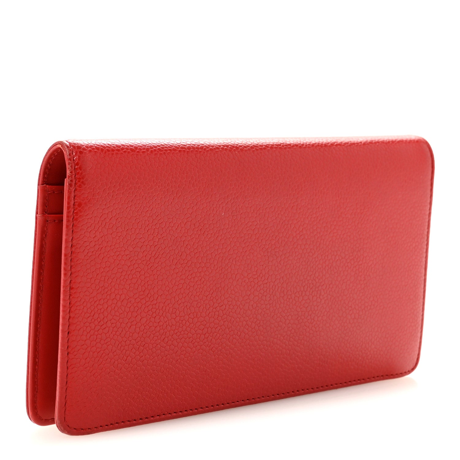Chanel Caviar Timeless CC Yen Wallet Red 3 of 12