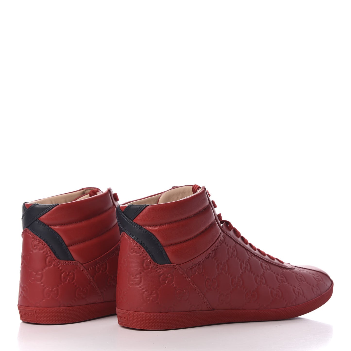 Guccissima Mens High Top Sneakers 9 Rosso