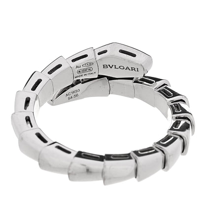 Bulgari 18K White Gold Diamond Serpenti Viper Single Spiral Ring 4 of 5