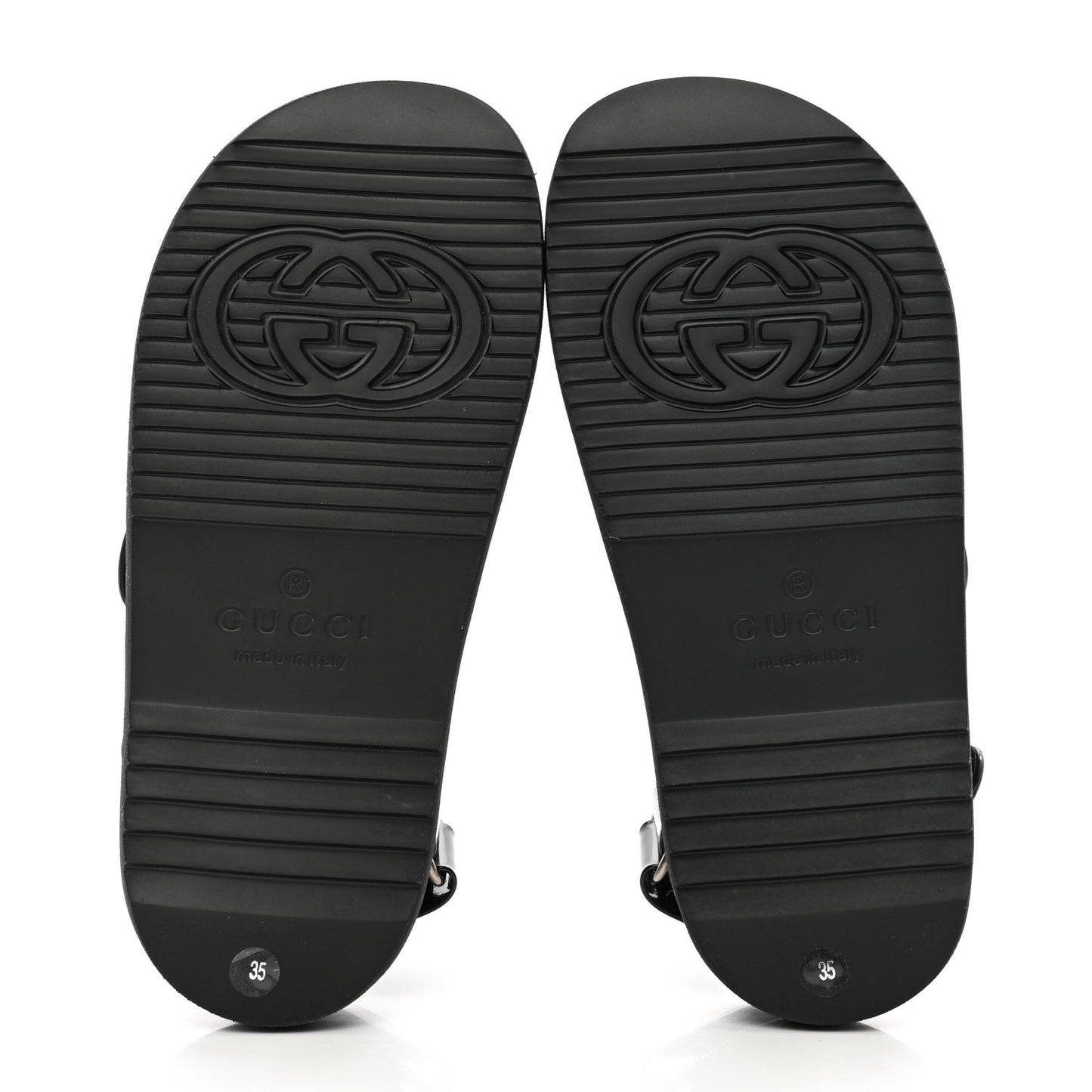 Rubber Mini Double G Womens Isla Dad Sandals 35 Black