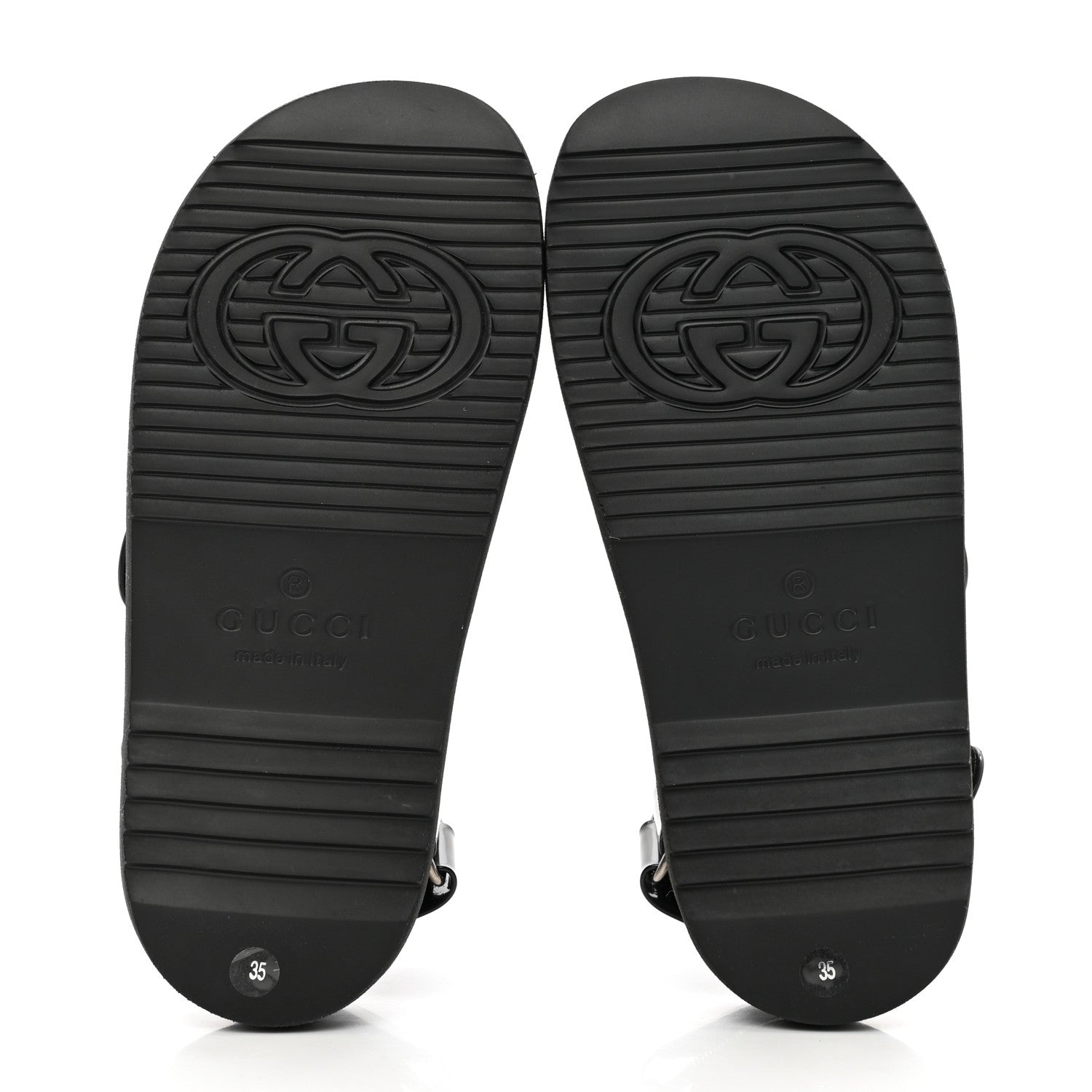 Gucci Rubber Mini Double G Womens Isla Dad Sandals 35 Black 5 of 8