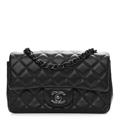 Chanel Lambskin Quilted Mini Rectangular Flap So Black 1 of 11