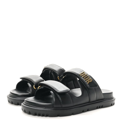 Christian Dior Lambskin Dioract 10mm Slide Sandals 38.5 Black 4 of 9