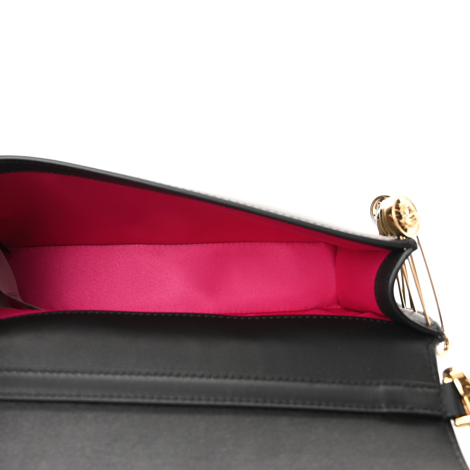 Fendi X VERSACE Vitello Seta Fendace Brooch Baguette Black 5 of 9