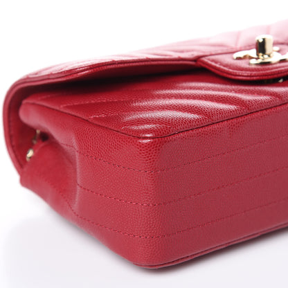 Chanel Caviar Chevron Quilted Mini Rectangular Flap Dark Pink 8 of 13