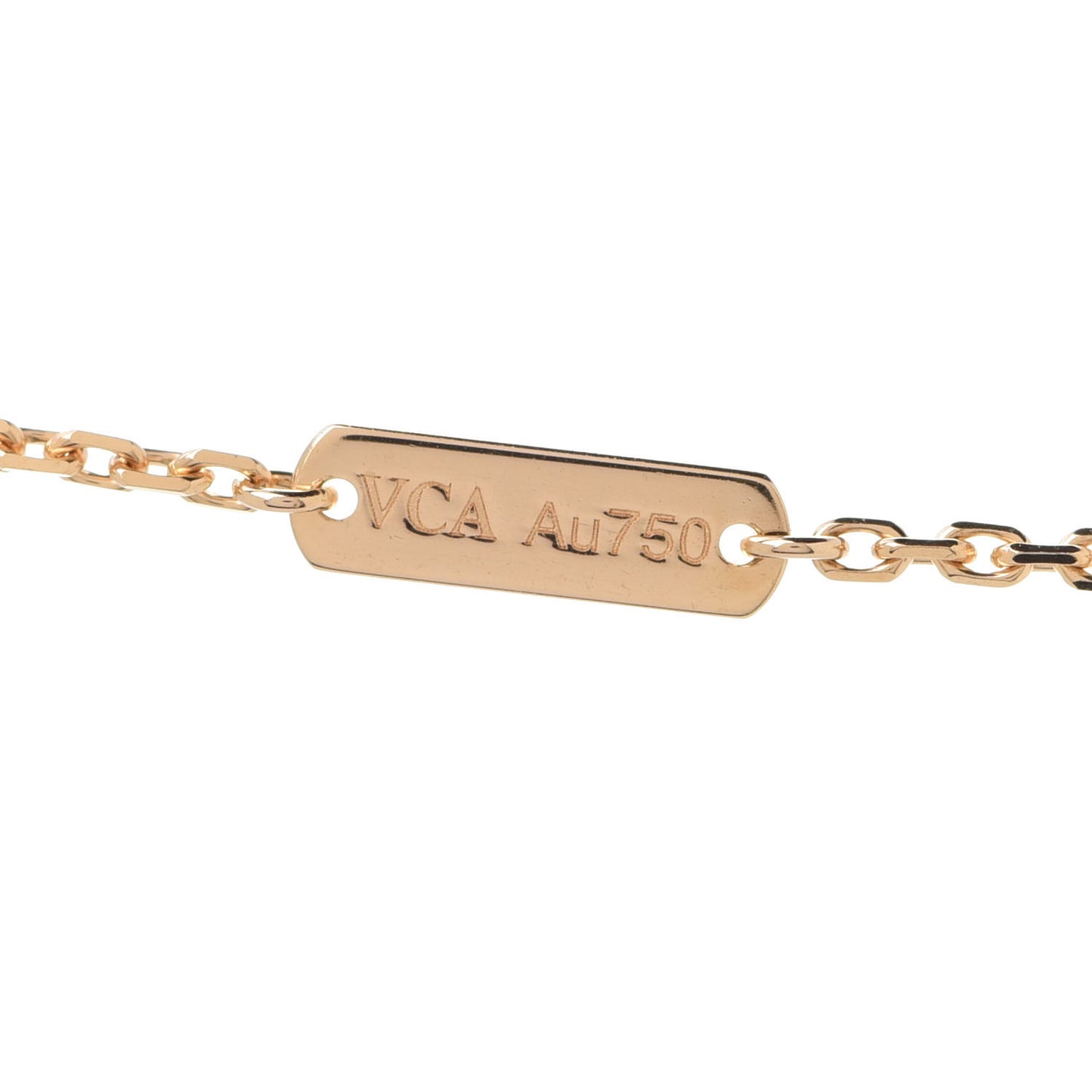 18K Yellow Gold Guilloche Vintage Alhambra Pendant Necklace