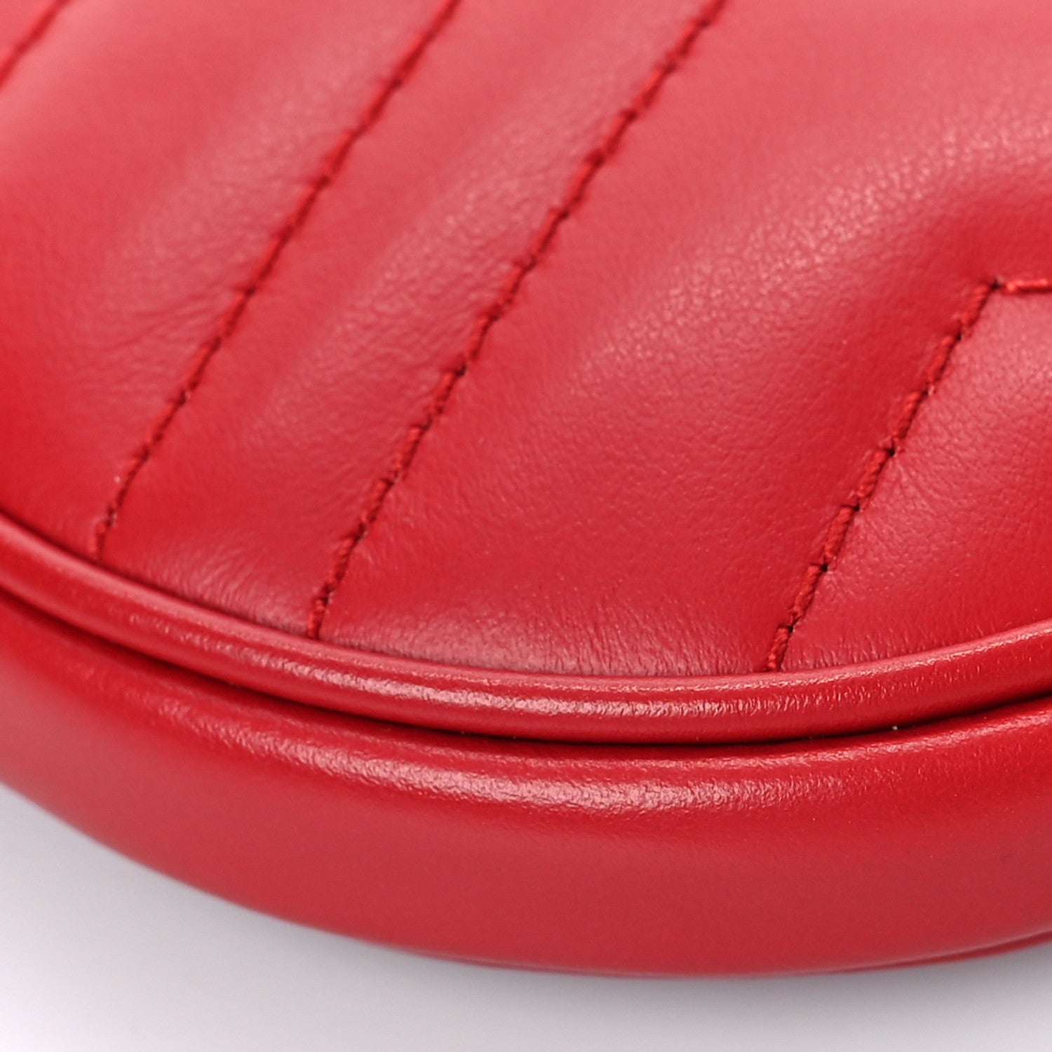 Gucci Calfskin Matelasse GG Marmont Round Coin Purse Hibiscus Red 8 of 10
