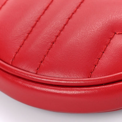 Gucci Calfskin Matelasse GG Marmont Round Coin Purse Hibiscus Red 8 of 10