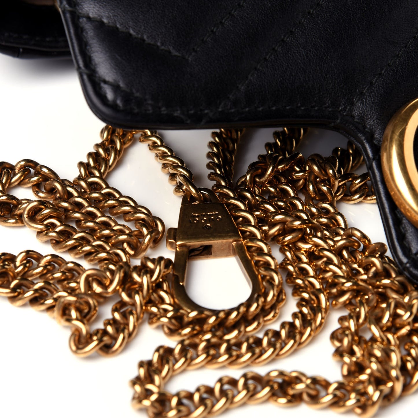 Calfskin Matelasse Super Mini GG Marmont Shoulder Bag Black