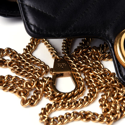 Gucci Calfskin Matelasse Super Mini GG Marmont Shoulder Bag Black 12 of 13