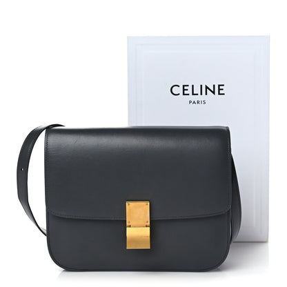 Celine Box Calfskin Medium Classic Box Flap Bag Anthracite 10 of 11