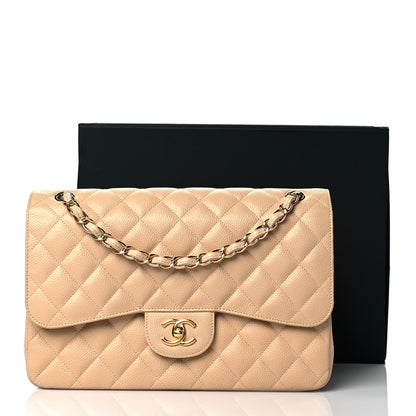 Chanel Caviar Quilted Jumbo Double Flap Beige Clair 11 of 11
