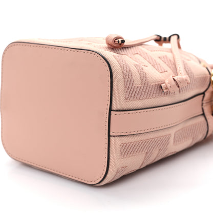 Fendi Canvas Nappa F is Fendi FF Embroidered Mini Mon Tresor Bucket Bag Baby Pink 10 of 10
