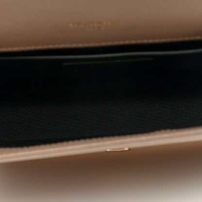Saint Laurent Grain De Poudre Small Monogram Kate Satchel Dark Beige 5 of 9