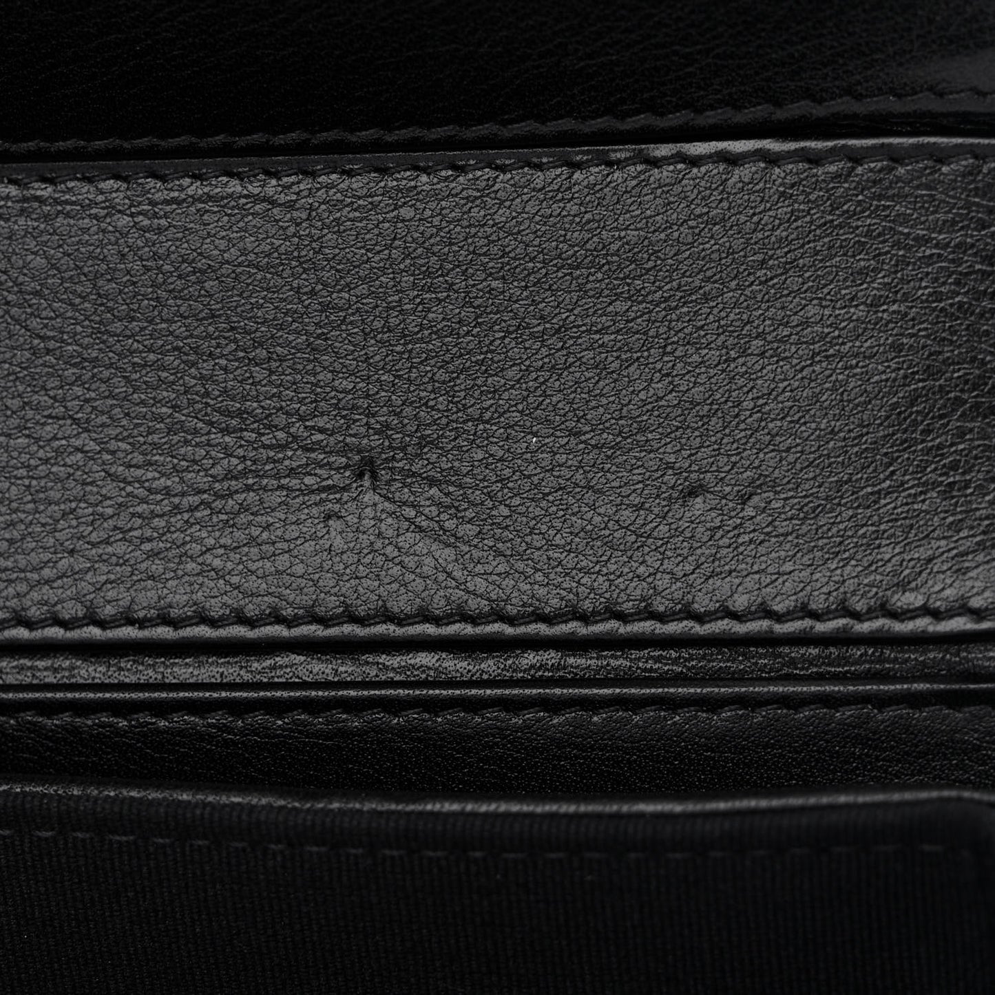 Shiny Aged Calfskin Quilted Top Handle Clutch With Chain Black
