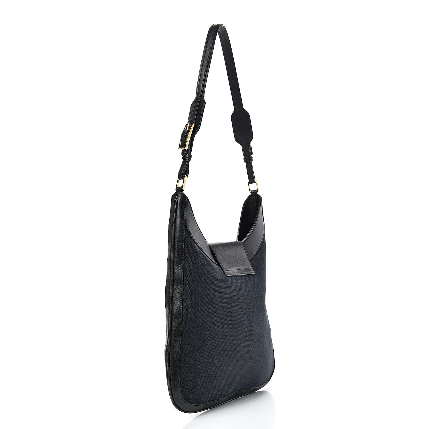 Gucci Canvas Calfskin Jackie O Hobo Black 2 of 16