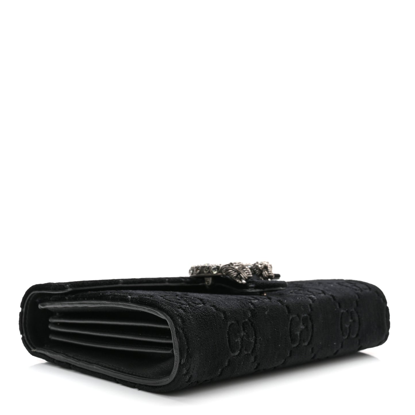Velvet GG Monogram Mini Dionysus Chain Wallet Black