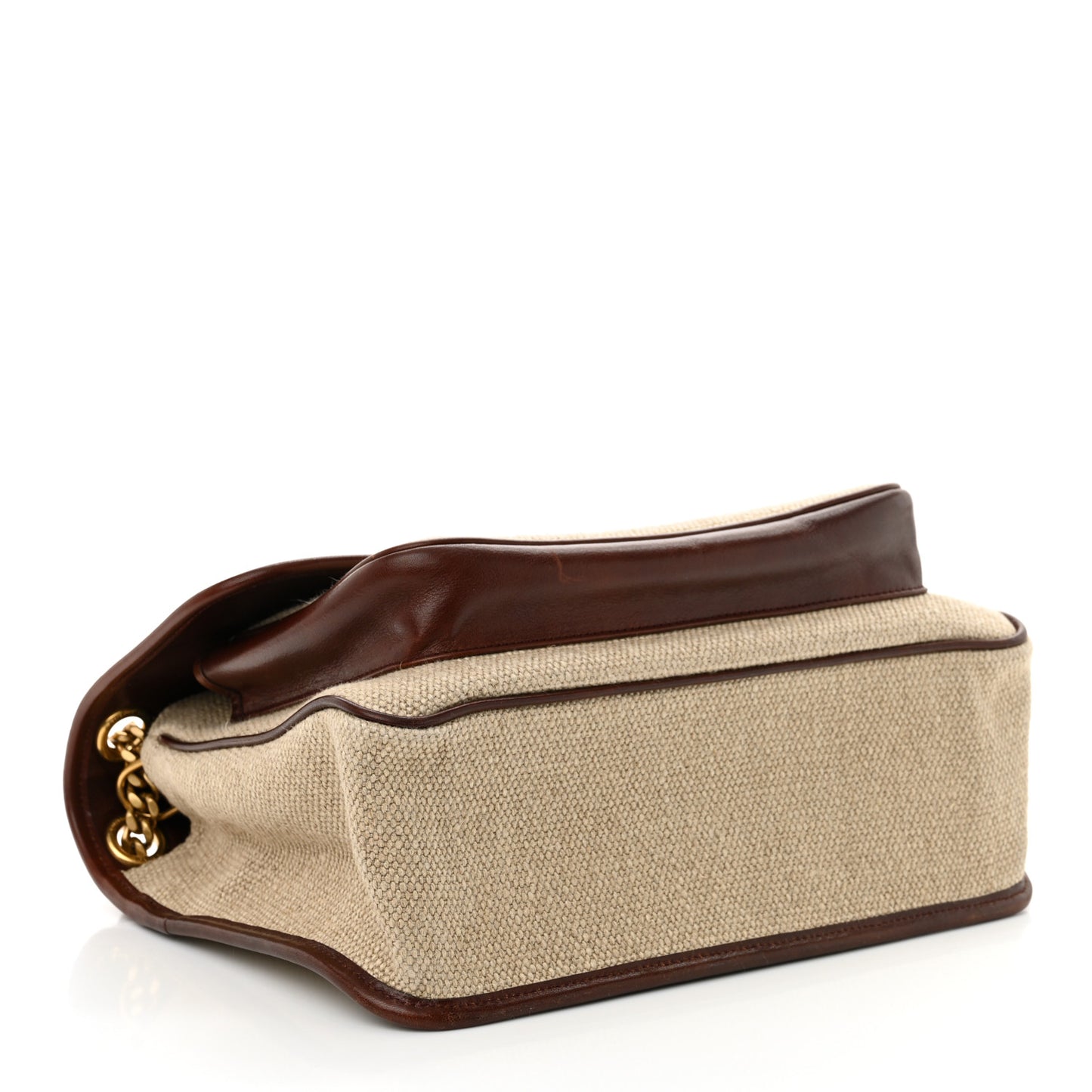 Cotton Canvas Vintage Calfskin Monogram Medium Niki Chain Satchel Natural Chocolate