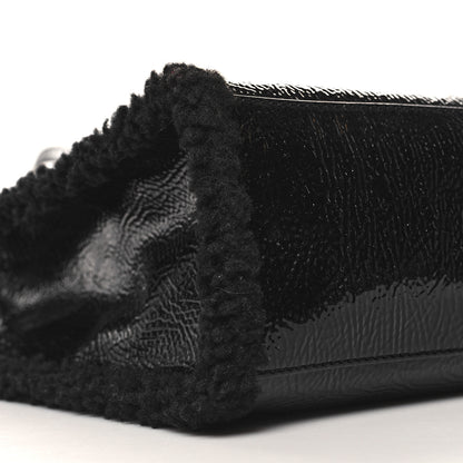 Telfar X UGG Crinkle Patent Shearling Large Shopping Bag Black 8 of 9
