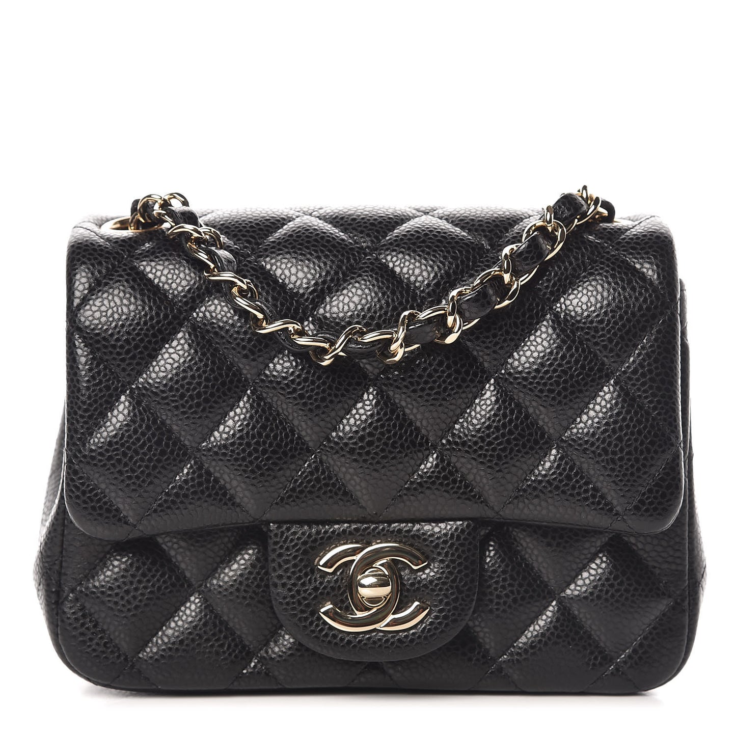 Caviar Quilted Mini Square Flap Black