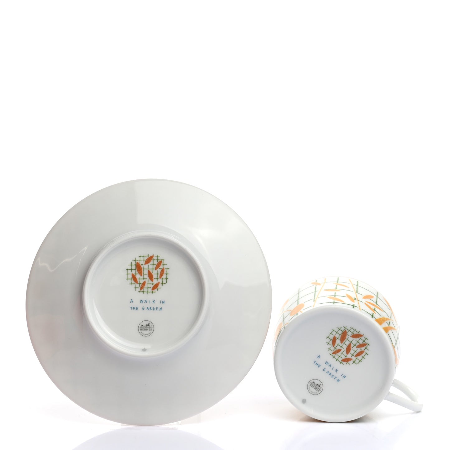 Porcelain A Walk In The Garden Tea Cup And Saucer Set Of 2