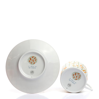 Hermes Porcelain A Walk In The Garden Tea Cup And Saucer Set Of 2 5 of 8