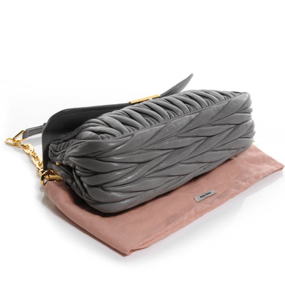 Miu Miu Leather Matelasse Frame Bag Grey 4 of 7