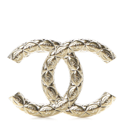 Chanel Metal CC Diamond Quilted Brooch Light Gold 1 of 5