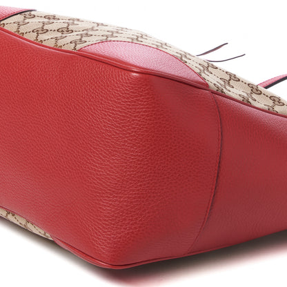 Gucci Monogram Bree Zippered Tote Beige Red 5 of 8