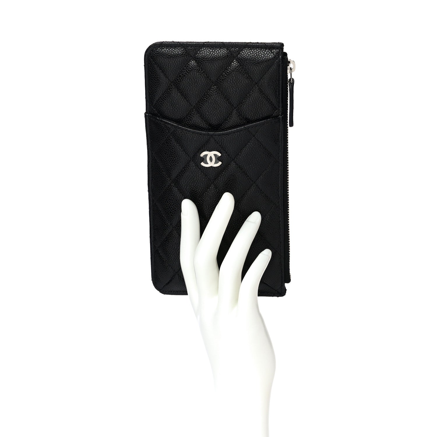 Chanel Caviar Quilted Classic Flat Wallet Pouch Black 2 of 13